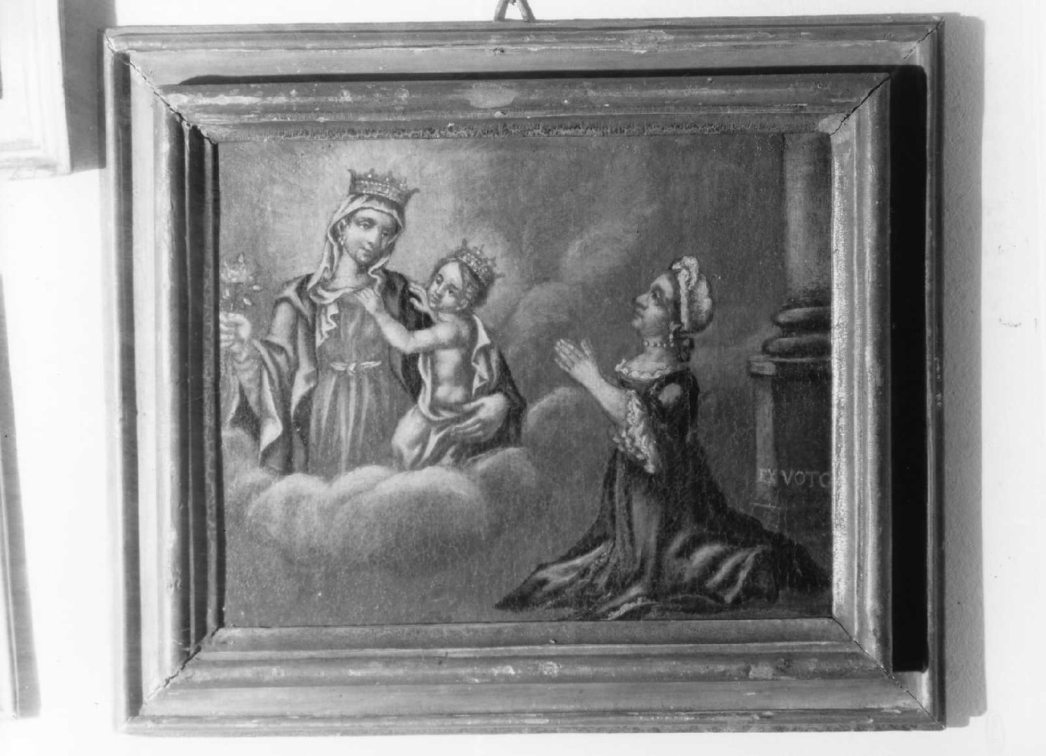 Madonna con Bambino e donatrice (ex voto dipinto, elemento d'insieme) - ambito romagnolo (inizio sec. XIX)