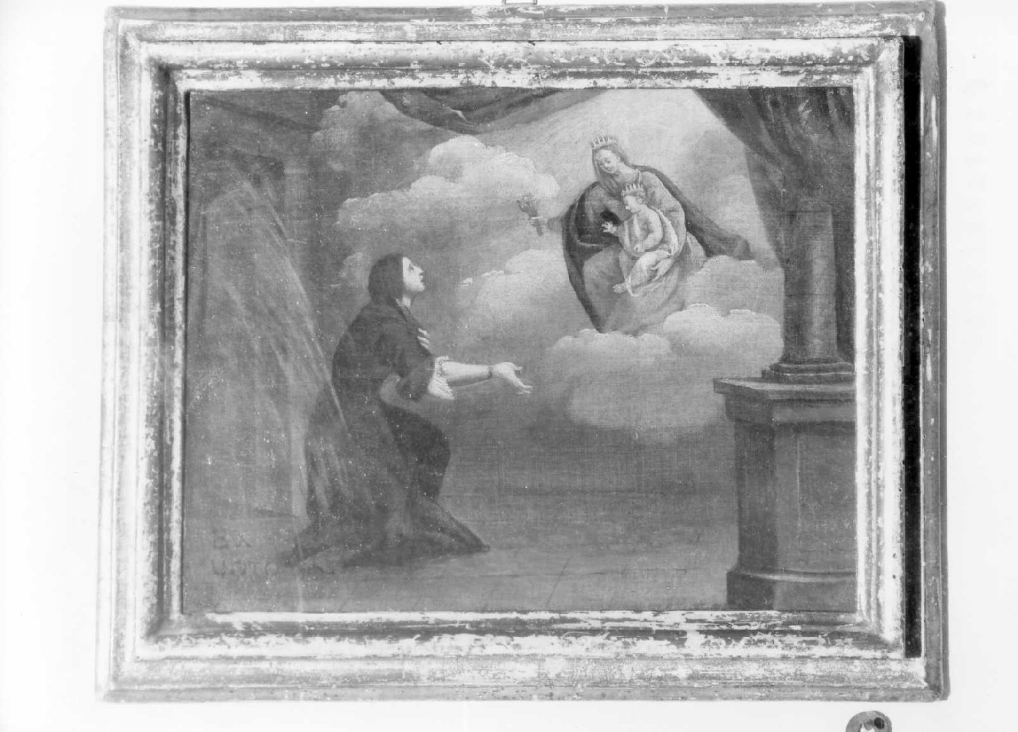 Madonna con Bambino e donatrice (ex voto dipinto, elemento d'insieme) - ambito romagnolo (prima metà sec. XVIII)