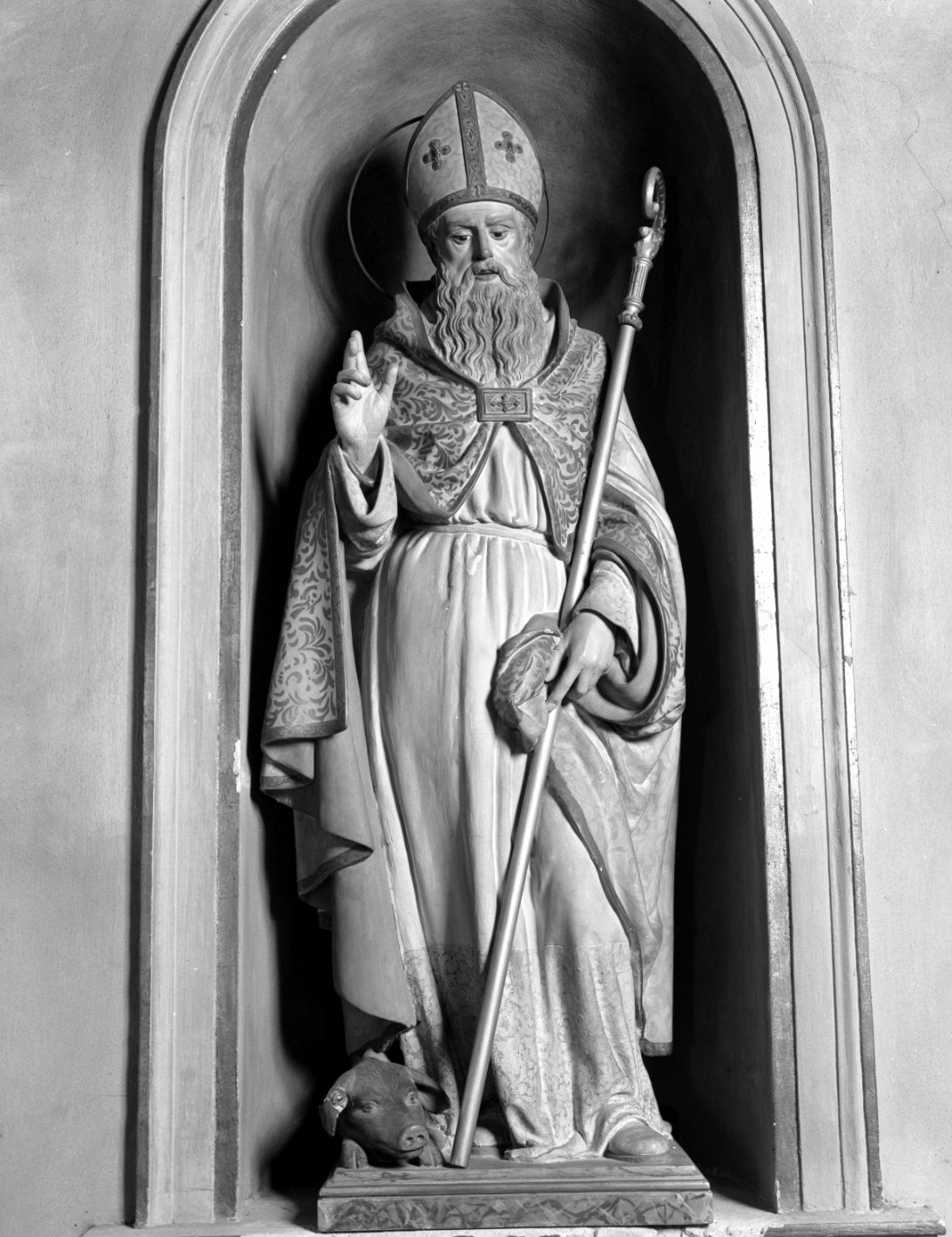 Sant'Antonio Abate (statua) - ambito romagnolo (seconda metà sec. XIX)