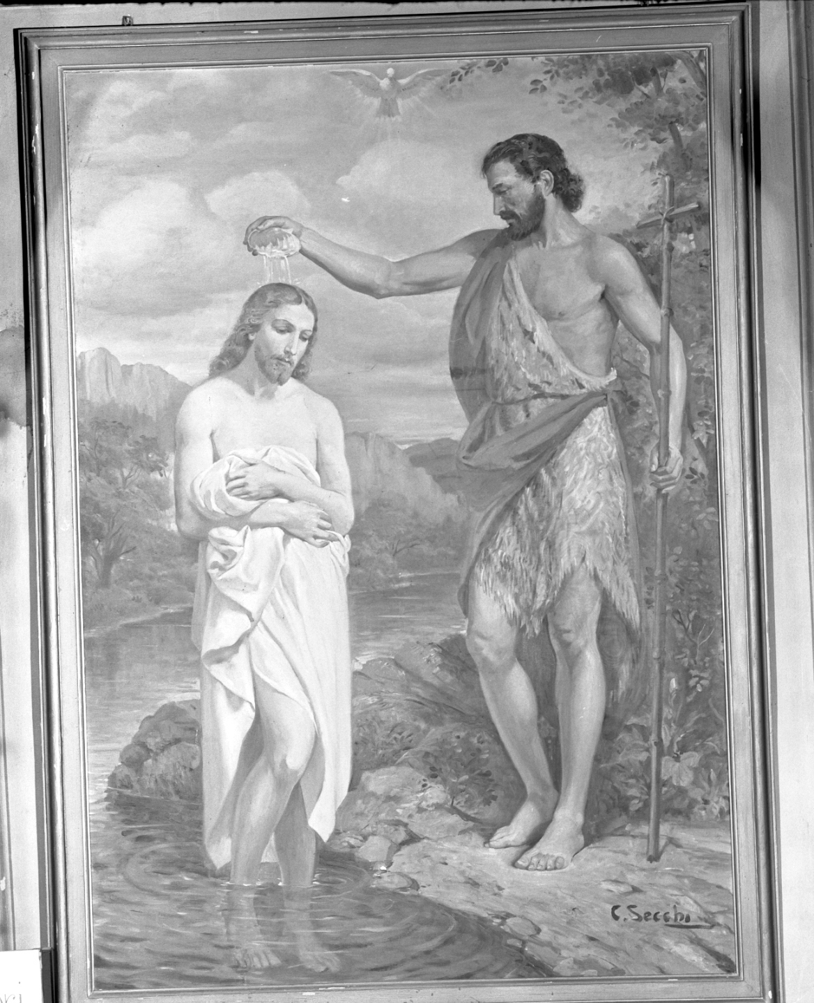 battesimo di Cristo (dipinto) di Secchi Cesare (sec. XX)