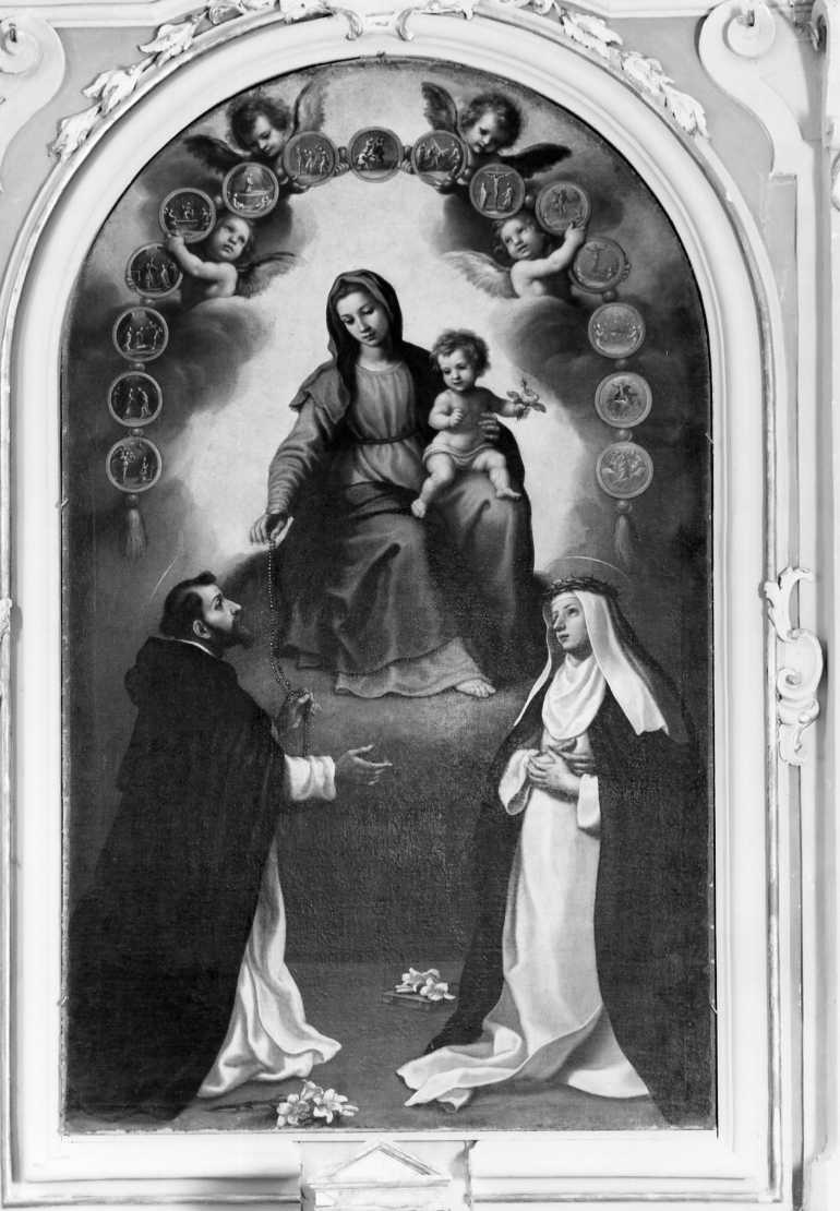 Madonna del Rosario con Santa Caterina da Siena e San Domenico (dipinto) - ambito fiorentino (sec. XVII)
