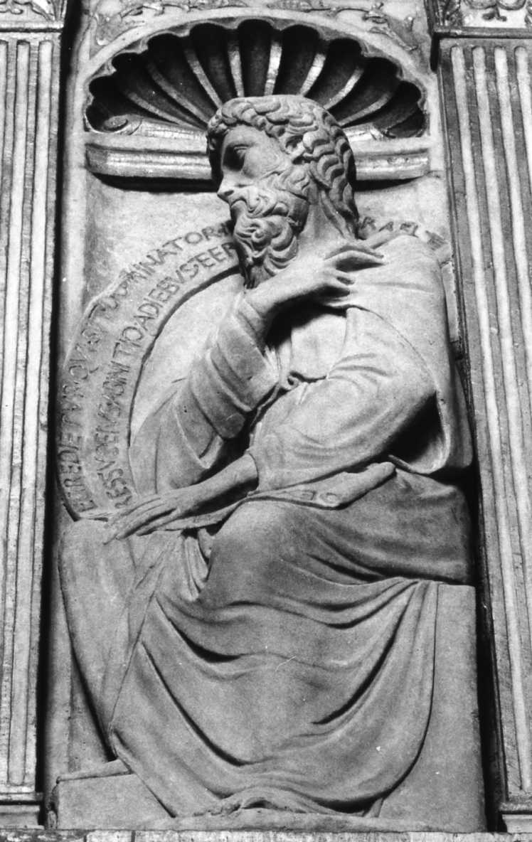 personaggio biblico (scultura) di Agostino di Duccio (e aiuti) (sec. XV)