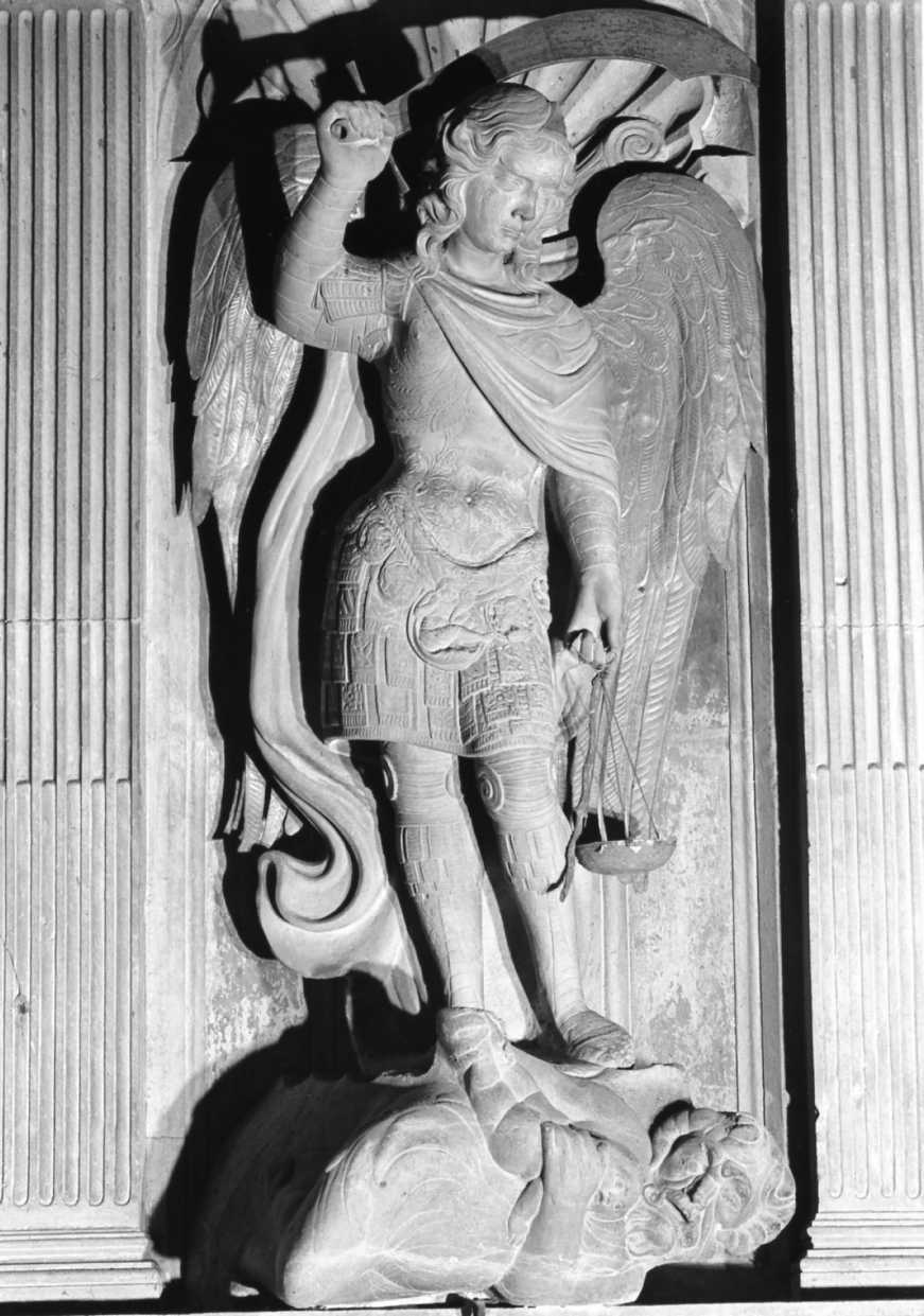 San Michele Arcangelo combatte Satana (scultura) di Agostino di Duccio (e aiuti) (sec. XV)