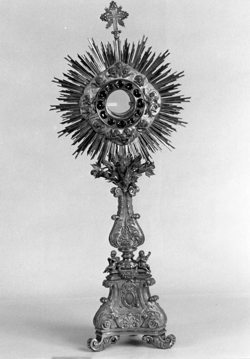 ostensorio - a raggiera - manifattura romana (prima metà sec. XIX)