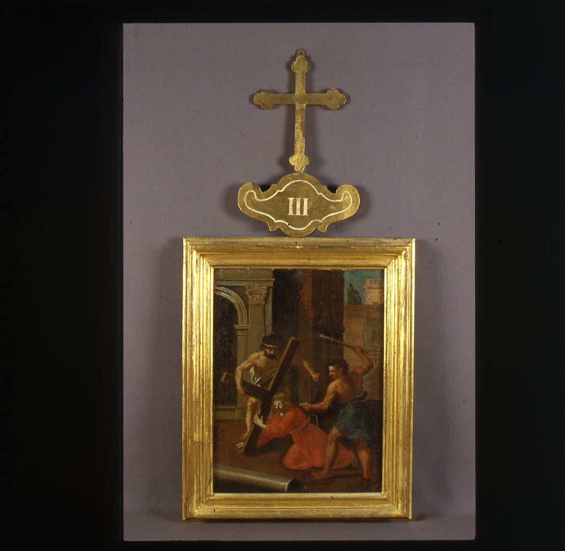stazione III: Gesù cade sotto la croce la prima volta (Via Crucis) - ambito emiliano-romagnolo (prima metà sec. XIX)