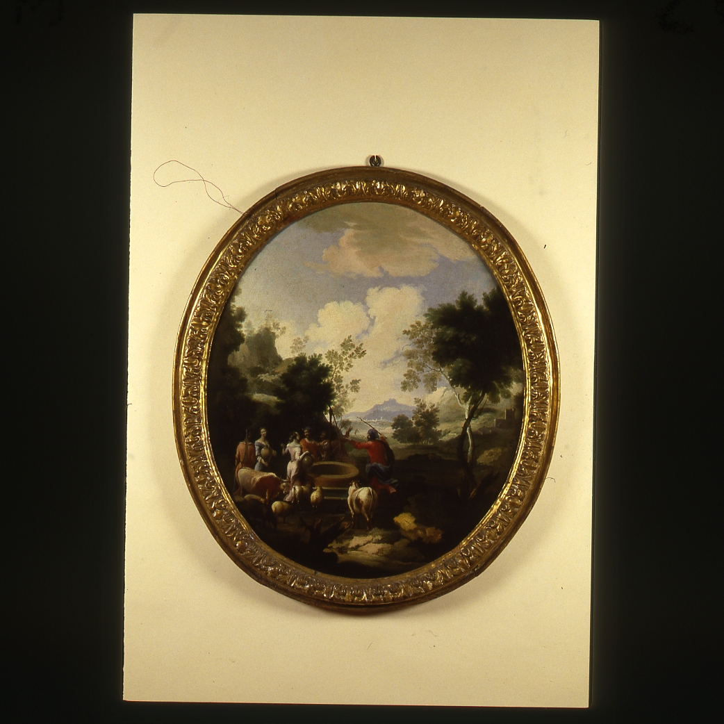 Mosè e le figlie di Jetro (dipinto) - ambito emiliano-romagnolo (sec. XVIII)