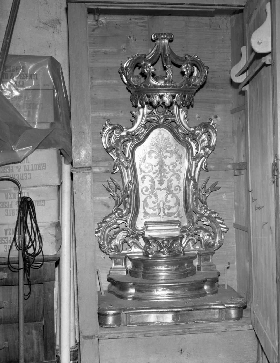 tronetto per esposizione eucaristica - bottega romagnola (sec. XIX)