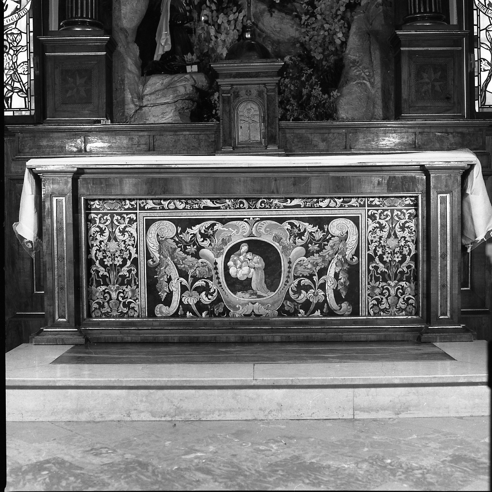 Madonna con Bambino e San Francesco (paliotto - a pannello piano) - bottega romagnola (sec. XVIII)