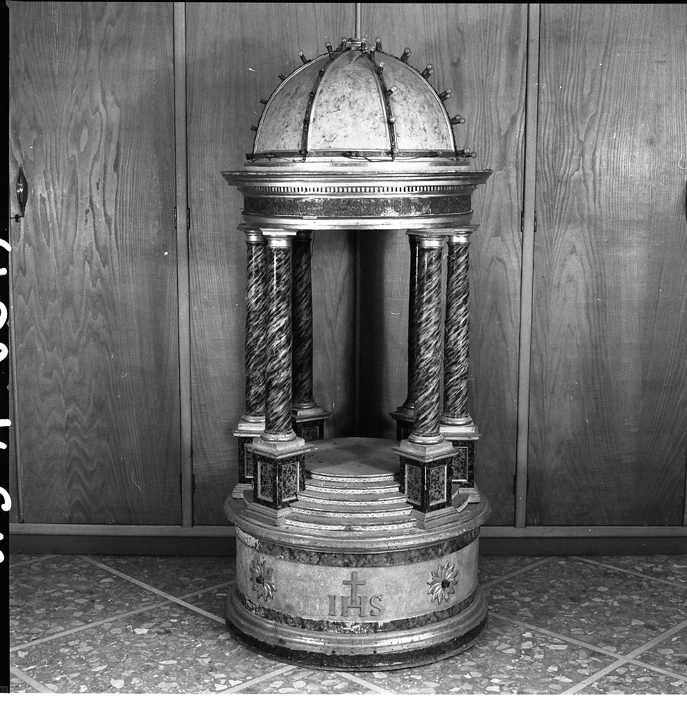 tronetto per esposizione eucaristica - a tempietto - bottega romagnola (sec. XIX)
