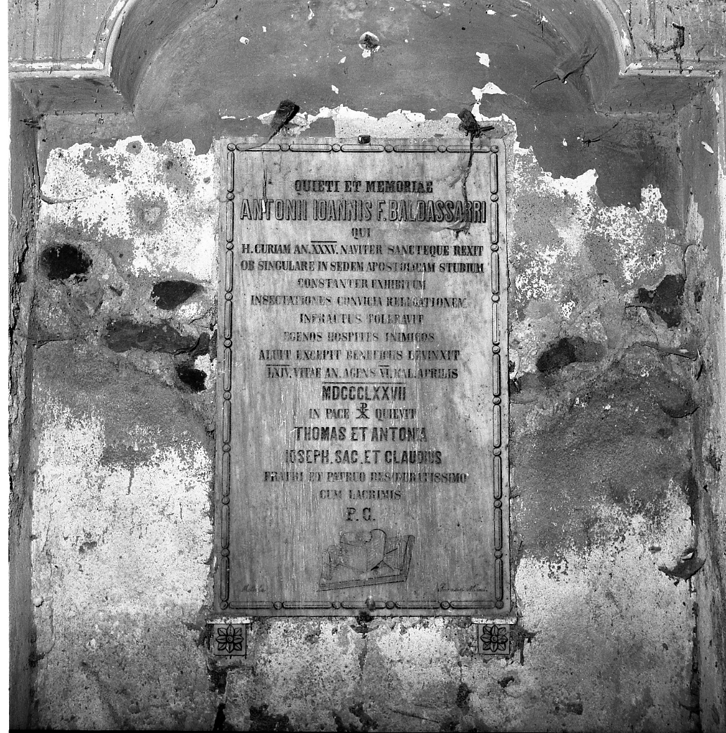 lapide tombale - bottega romagnola (sec. XIX)