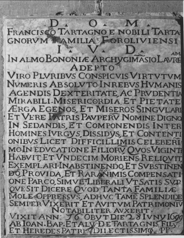 lapide - bottega romagnola (inizio sec. XVIII)