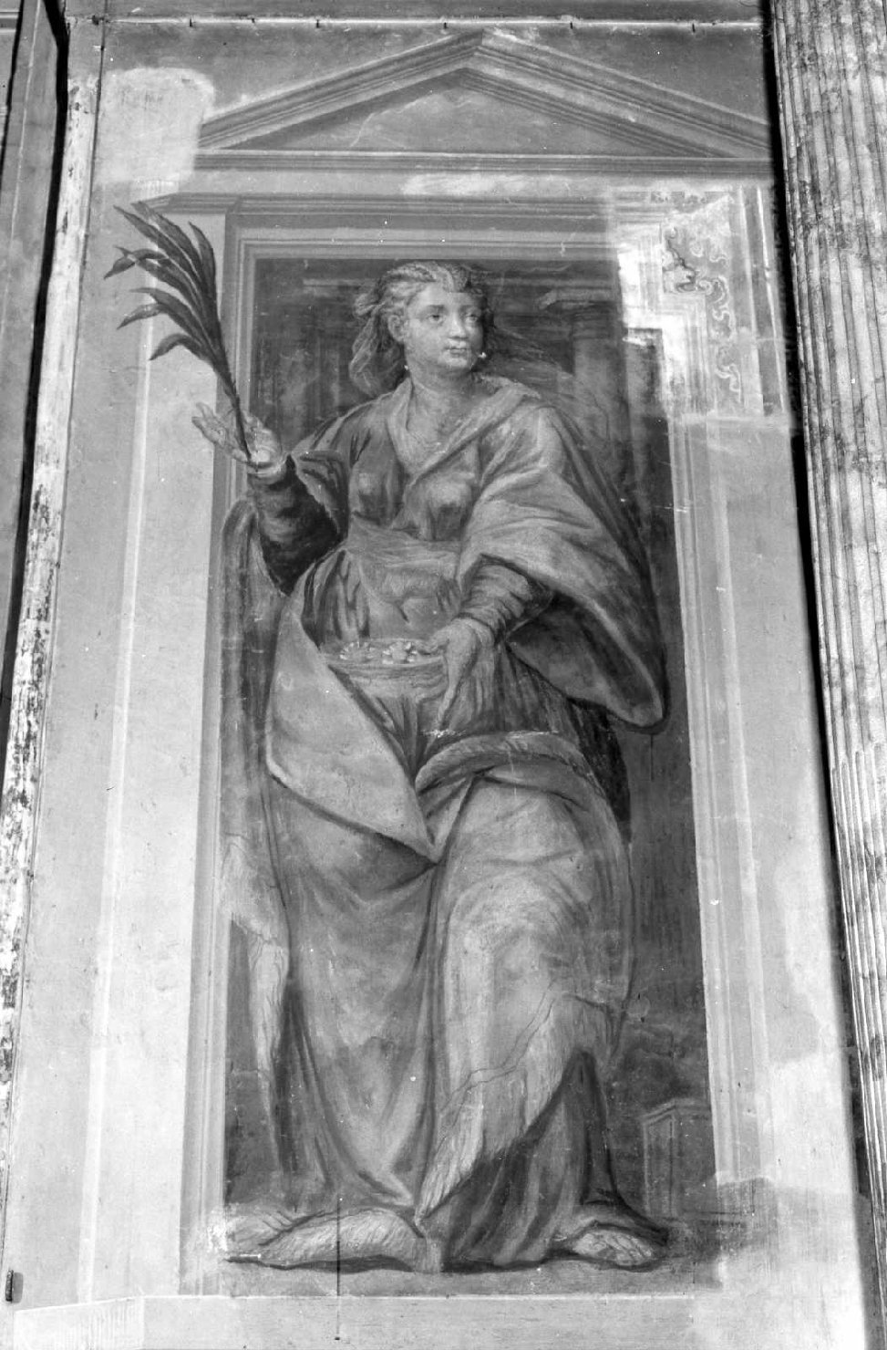 Santa Lucia, San Cristoforo, Dio Padre (dipinto, complesso decorativo) di Baglioni Cesare (sec. XVII)