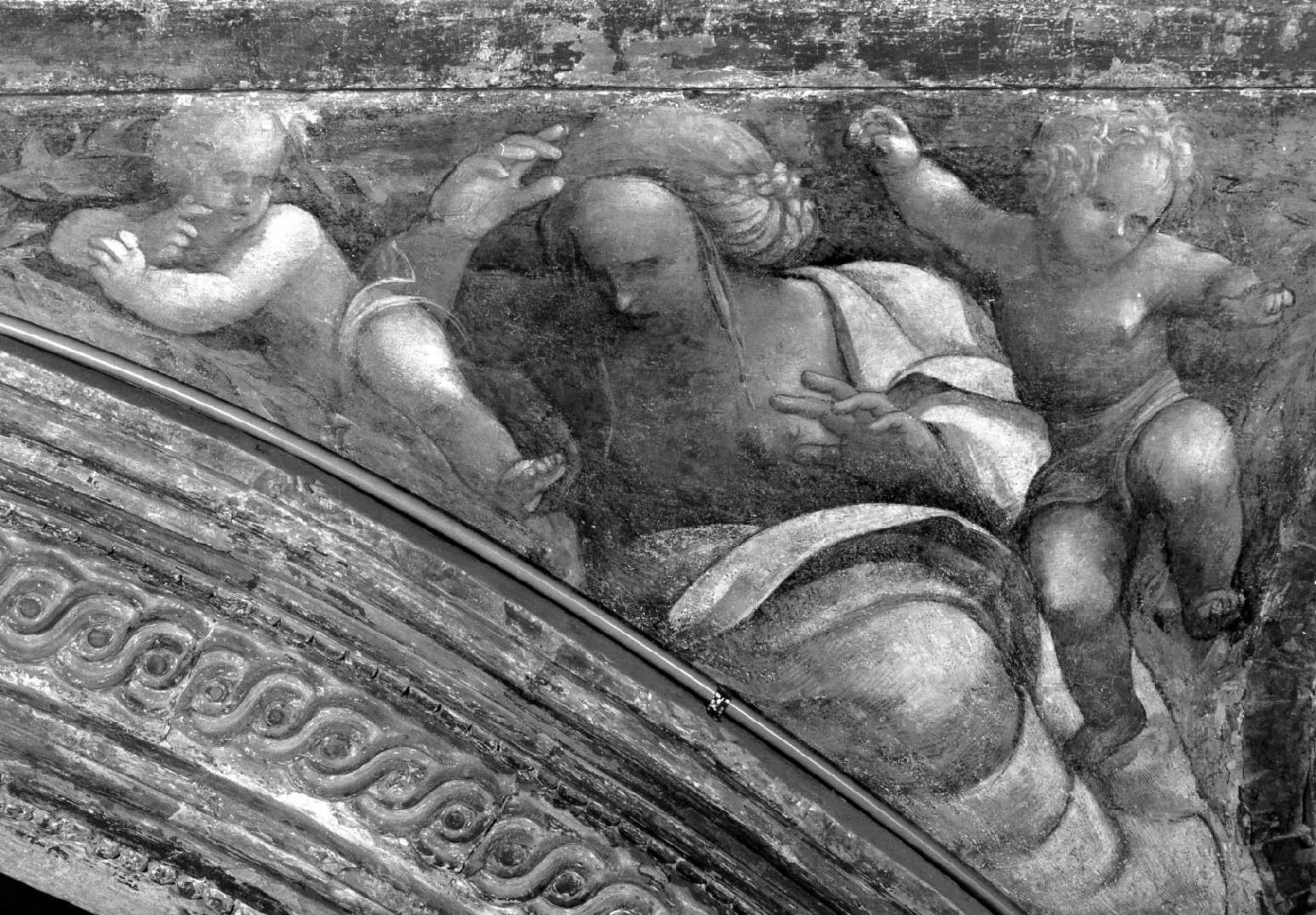 motivi decorativi vegetali con putti, sibille,Madonna annunciata e angelo annunciante (dipinto, complesso decorativo) di Aspertini Amico (sec. XVI)
