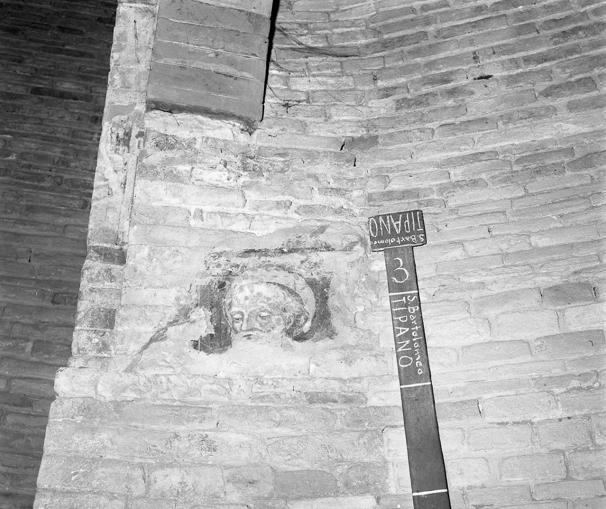 testa di santo (dipinto, frammento) - ambito romagnolo (sec. XV)