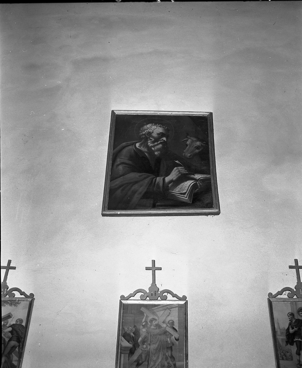 San Luca scrive il vangelo (dipinto) - ambito romagnolo (sec. XVII)