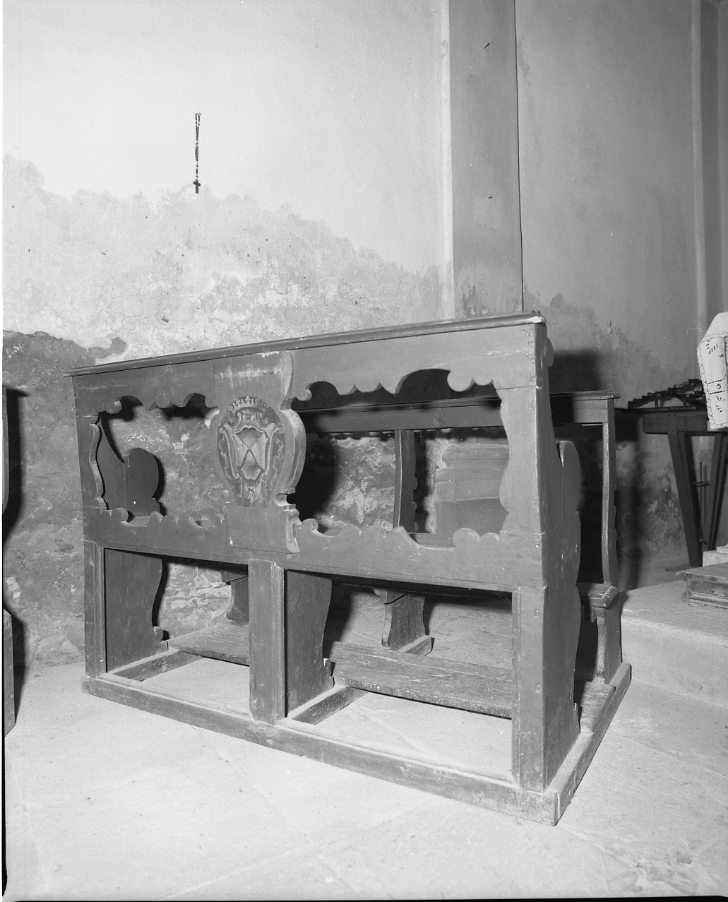 panca con inginocchiatoio, serie - bottega romagnola (secc. XVIII/ XIX)