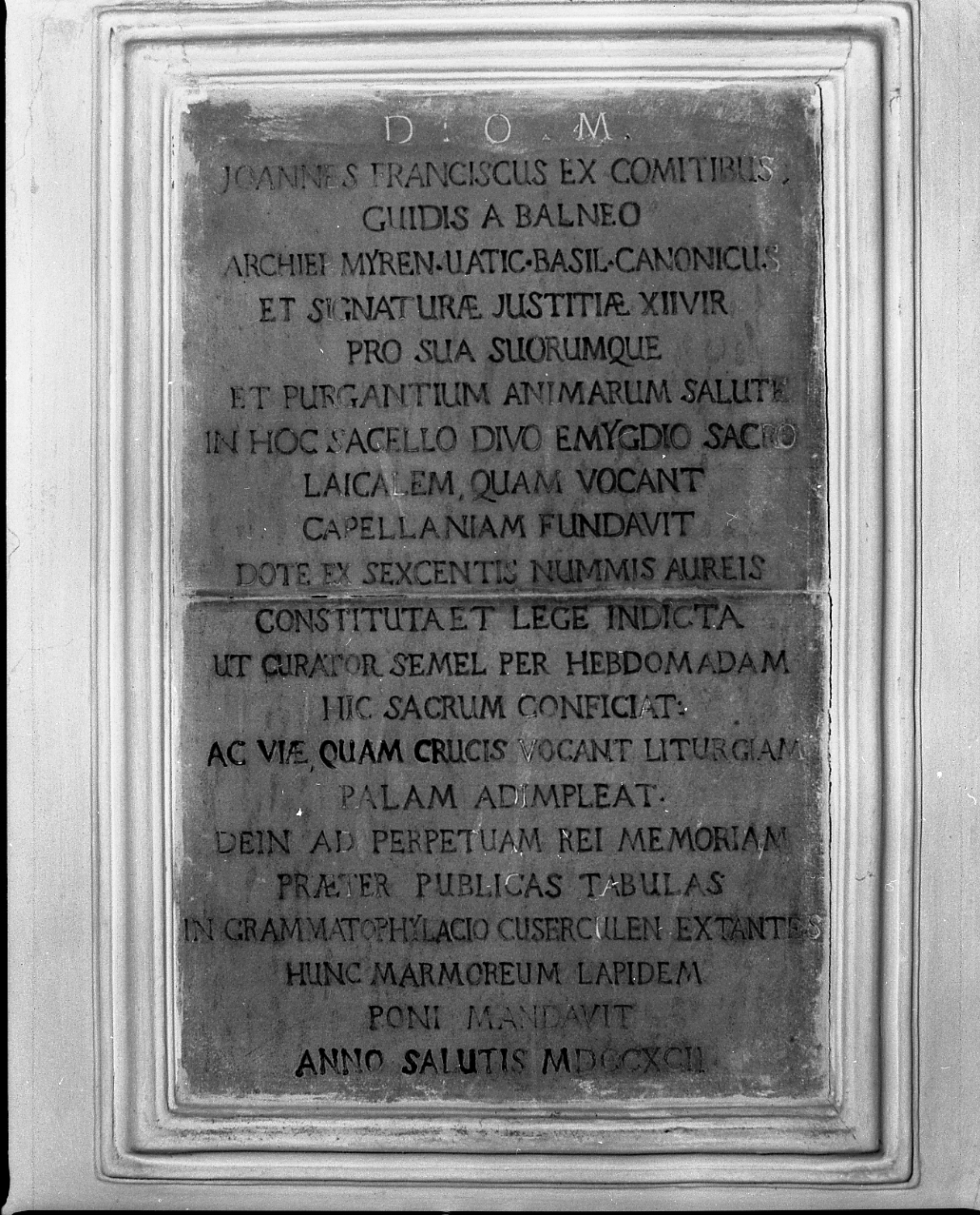 lapide - bottega romagnola (sec. XVIII)