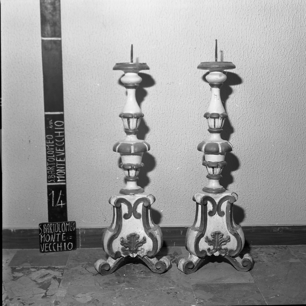 candeliere, coppia - bottega toscana (sec. XVIII)