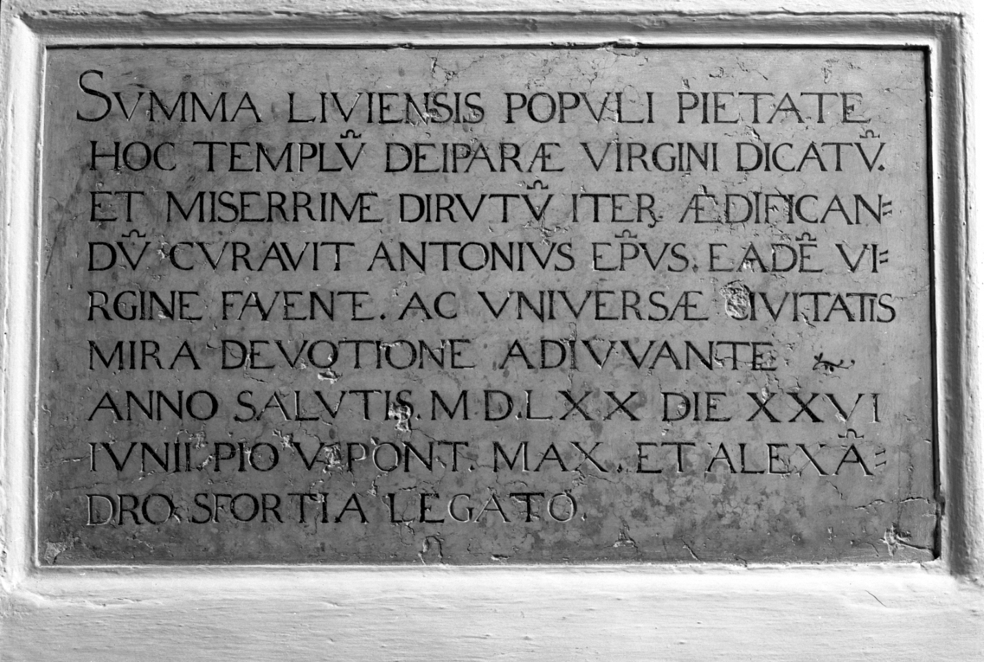 lapide celebrativa - manifattura forlivese (sec. XVI)