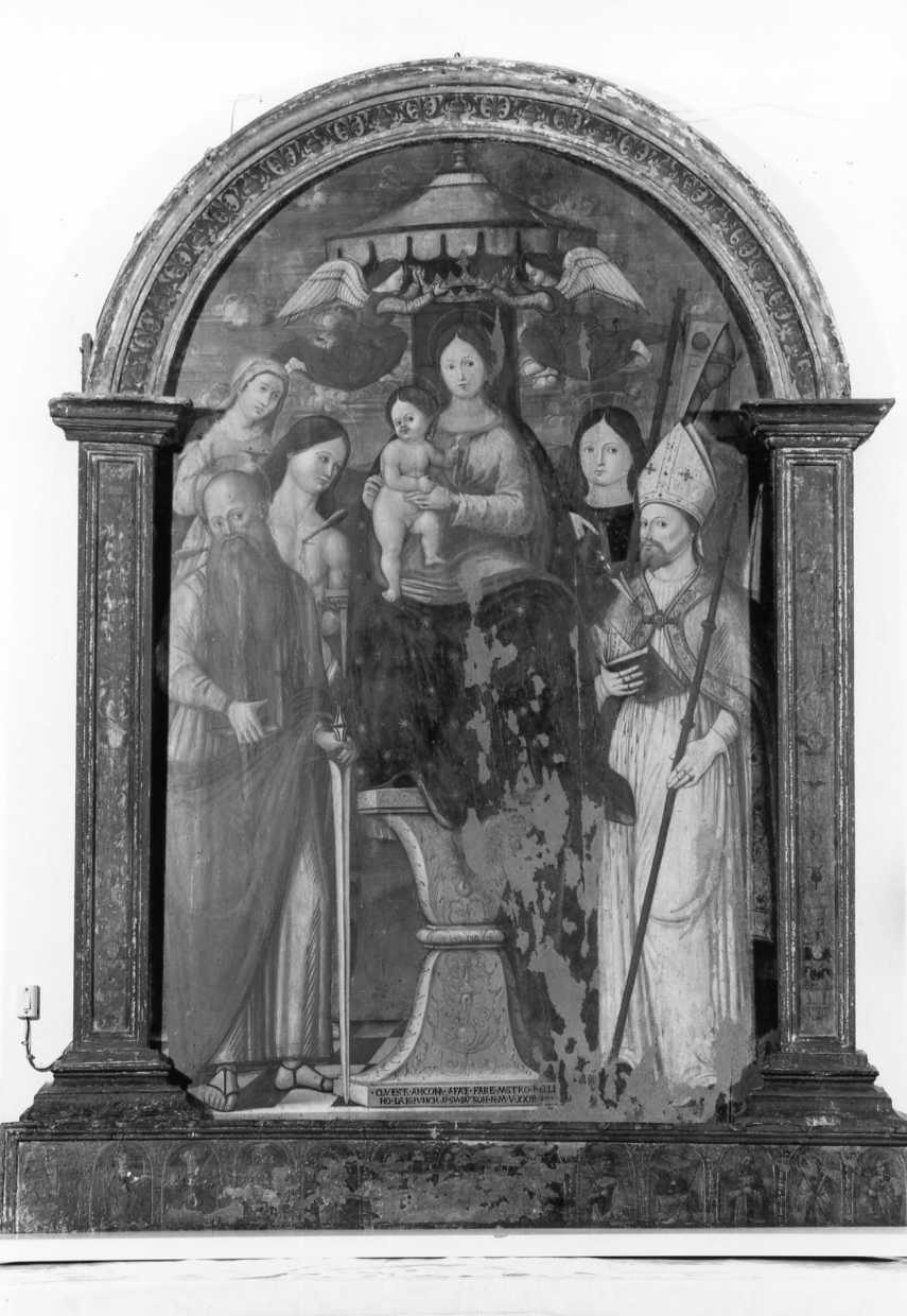 Cristo; apostoli; motivi decorativi (ancona) - ambito tosco-romagnolo (sec. XVI)