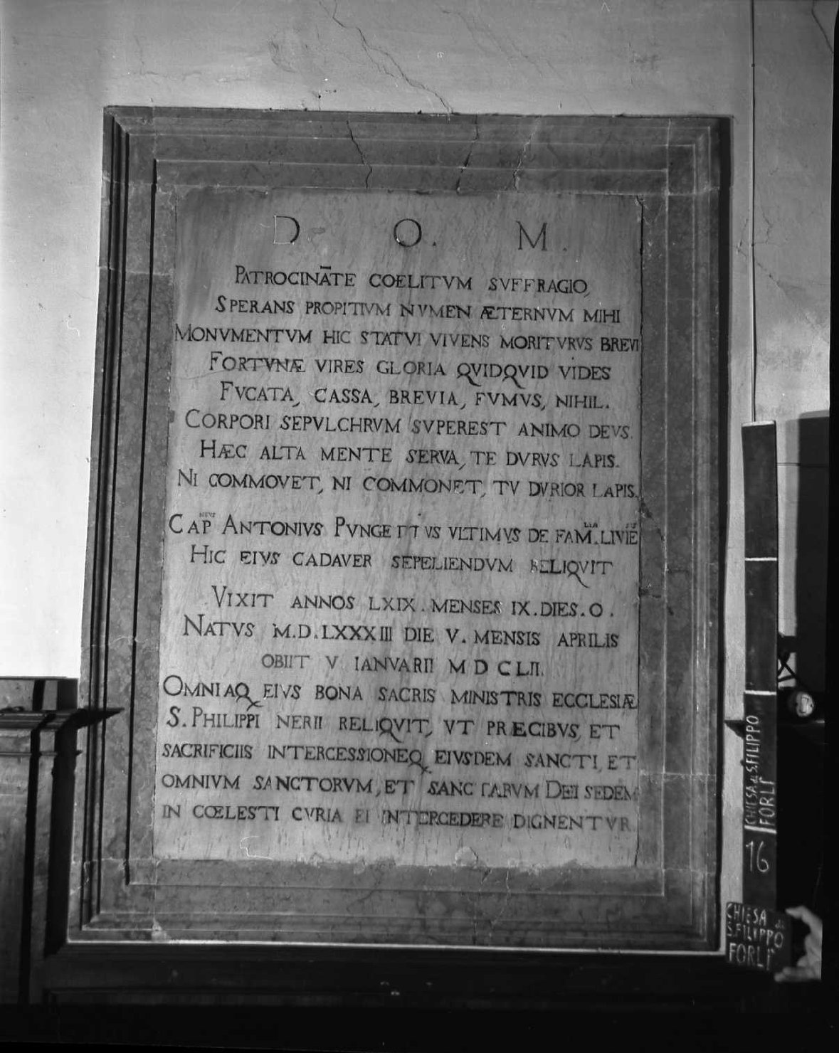 lapide - ambito romagnolo (metà sec. XVII)