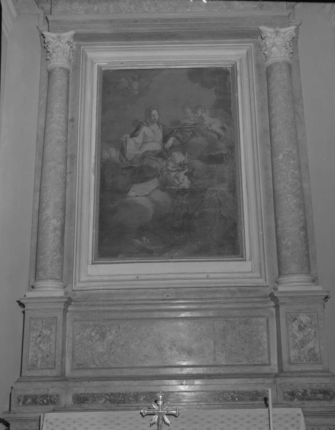 Sant'Antonio da Padova che adora il Bambino e la Vergine, Sant'Antonio da Padova con il bambino e la Vergine (dipinto) di Belloni Antonio (metà sec. XVIII)