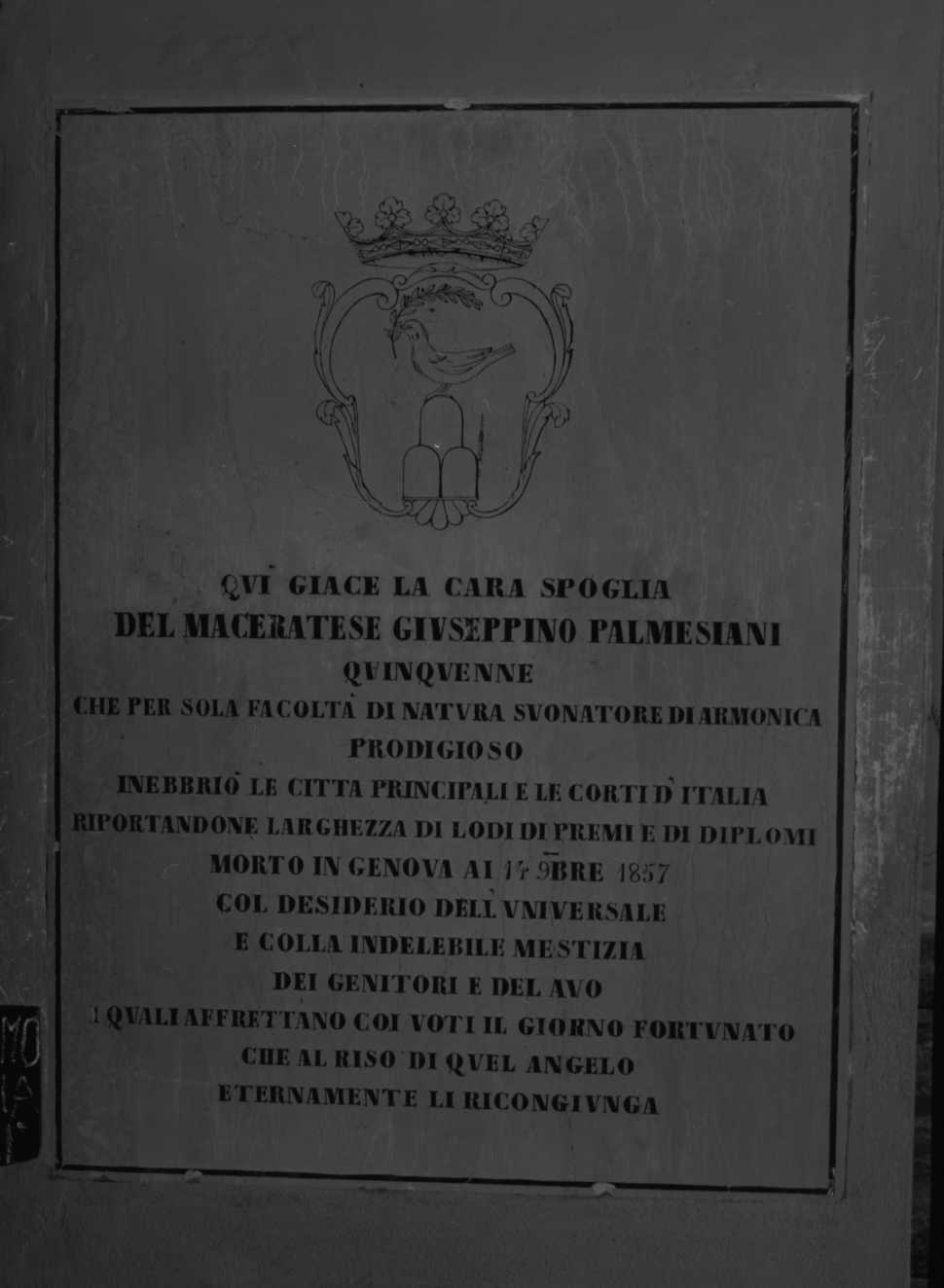 lapide - ambito romagnolo (metà sec. XIX)