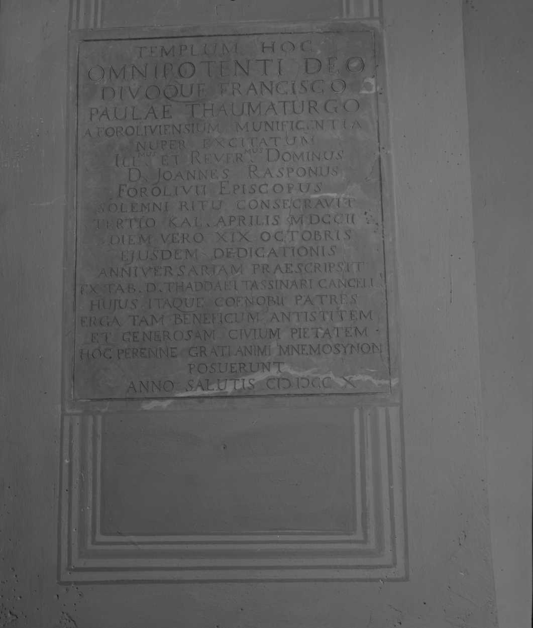 lapide - ambito romagnolo (inizio sec. XVIII)