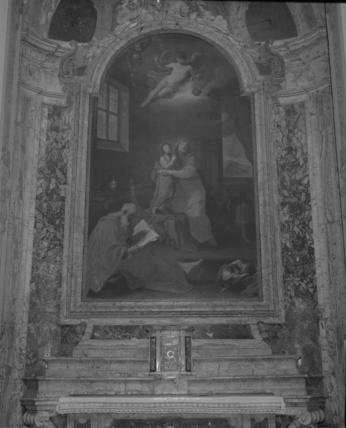 Sant'Anna, la Vergine e S. Gioacchino, Maria Vergine bambina con Sant'Anna e San Gioacchino (dipinto) di Caccianiga Francesco (seconda metà sec. XVIII)