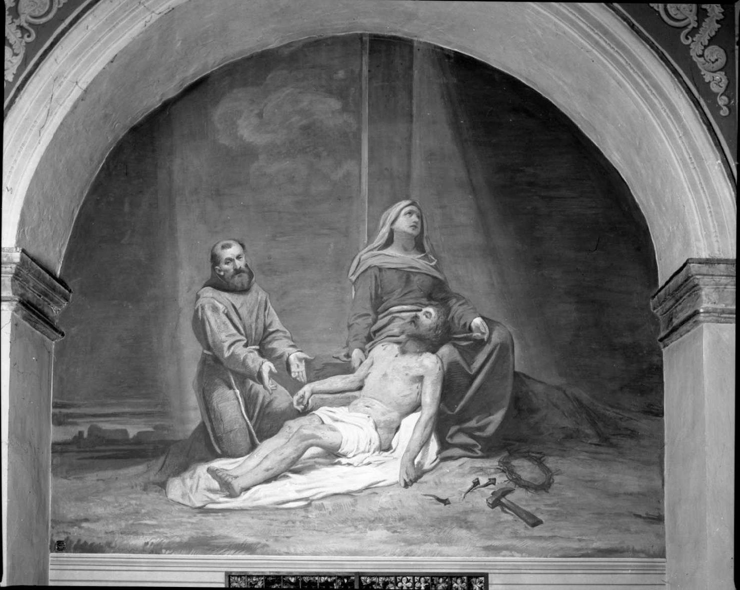 La Pietà, Pietà (dipinto) di Guardassoni Alessandro (metà sec. XIX)