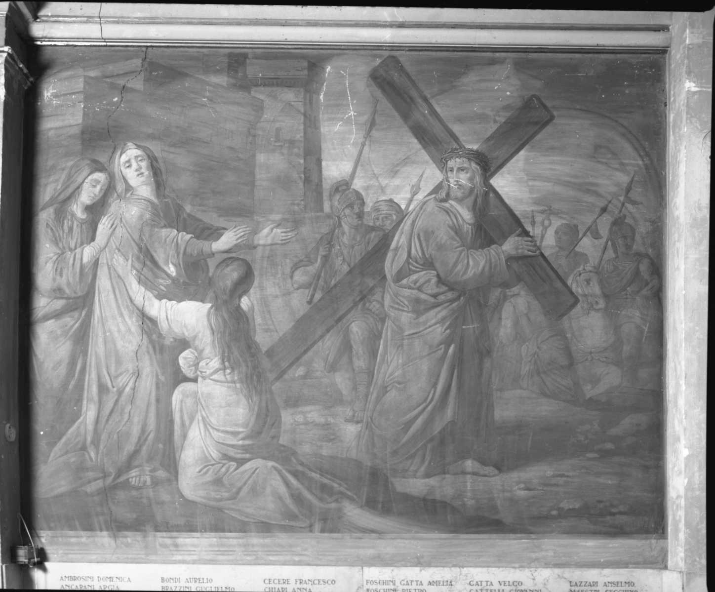 L'incontro di Gesu' con la Madre, storie della passione di Cristo (dipinto, ciclo) di Randi Pompeo (terzo quarto sec. XIX)