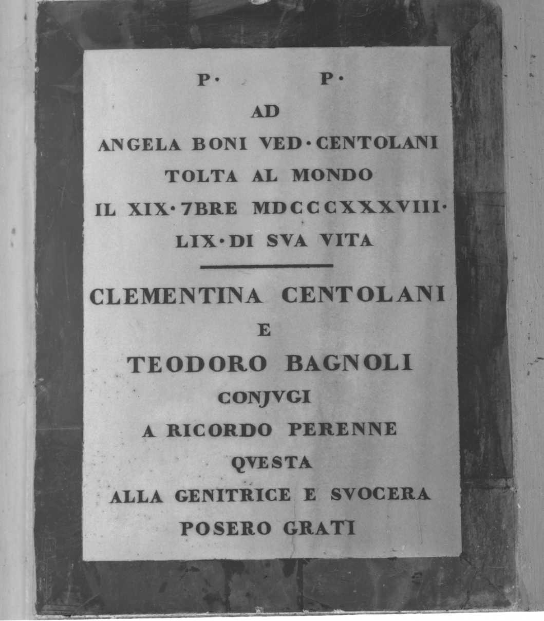 lapide - ambito forlivese (secondo quarto sec. XIX)