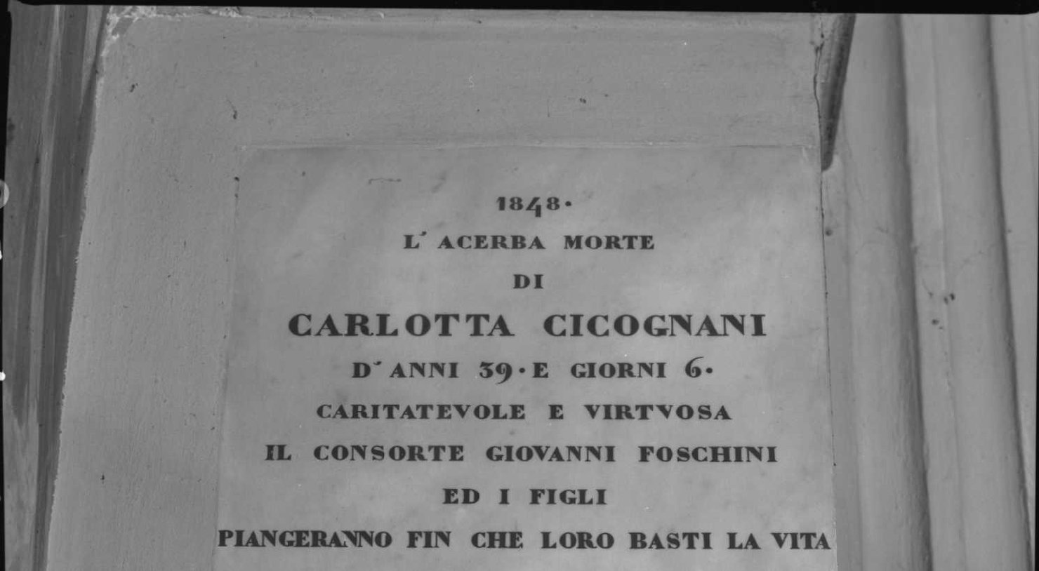 lapide - ambito forlivese (metà sec. XIX)