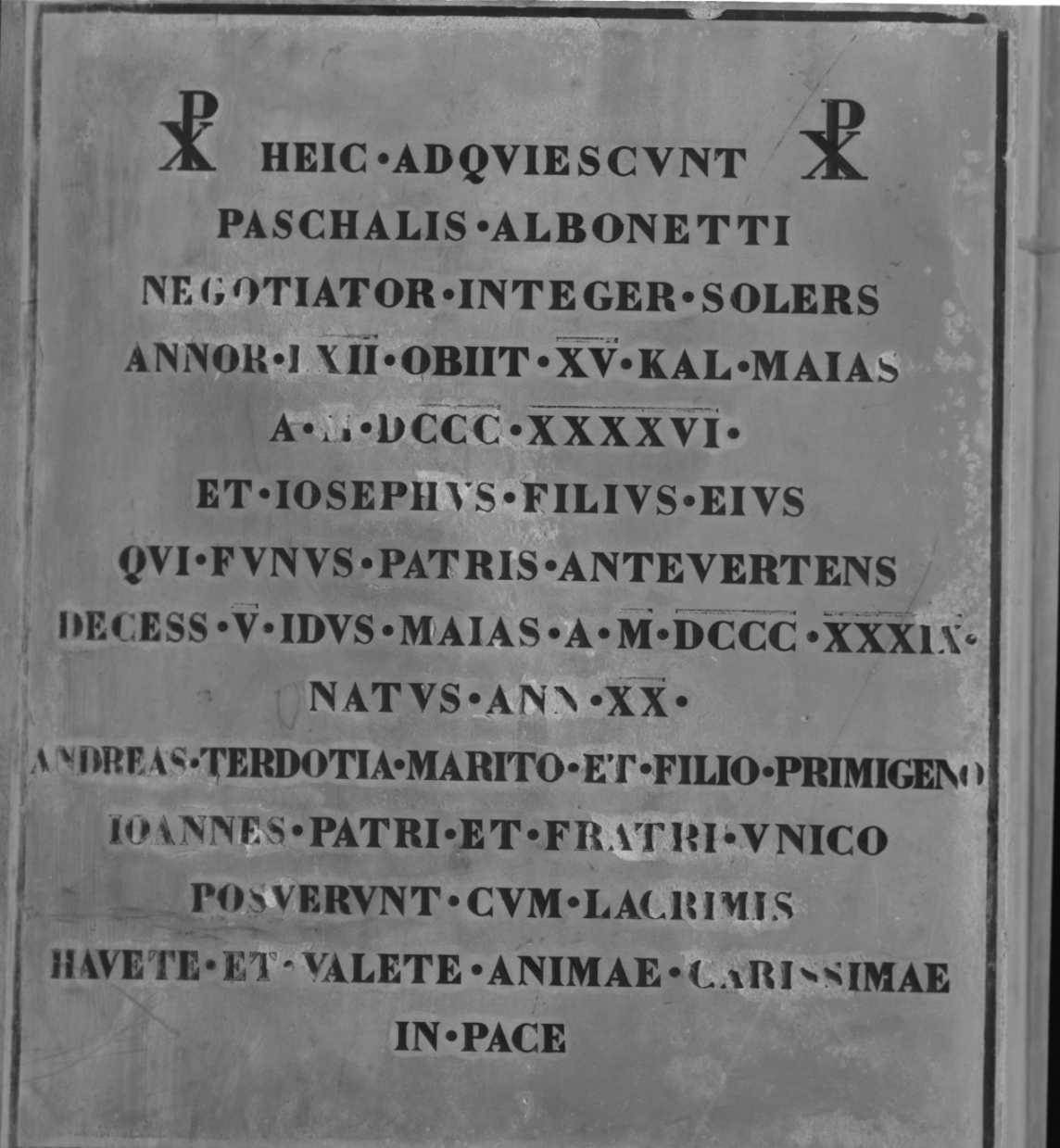 lapide - ambito forlivese (secondo quarto sec. XIX)