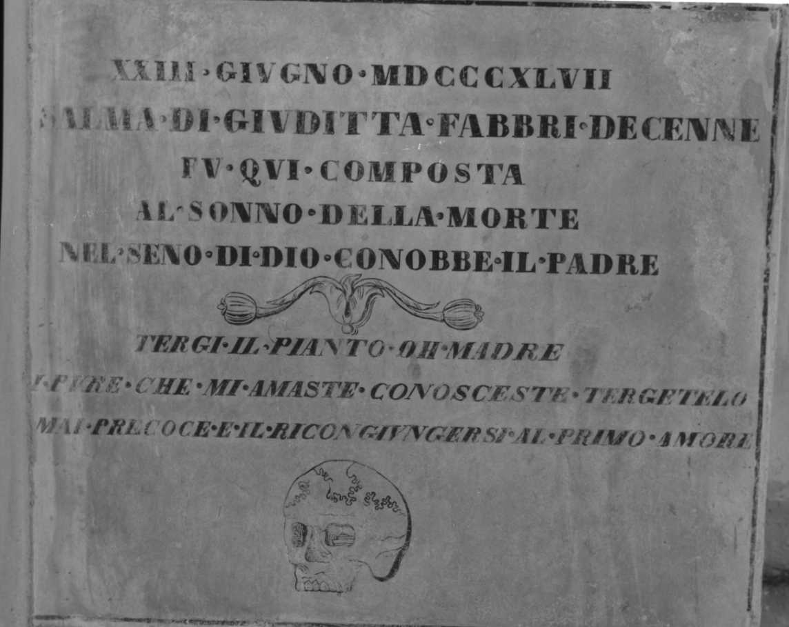 lapide - ambito forlivese (metà sec. XIX)