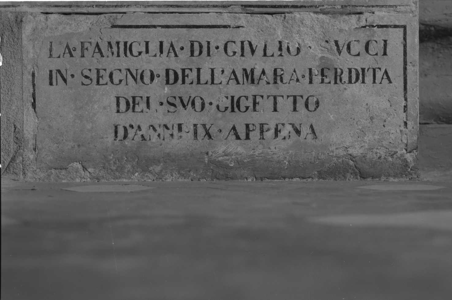 lapide - ambito forlivese (seconda metà sec. XIX)