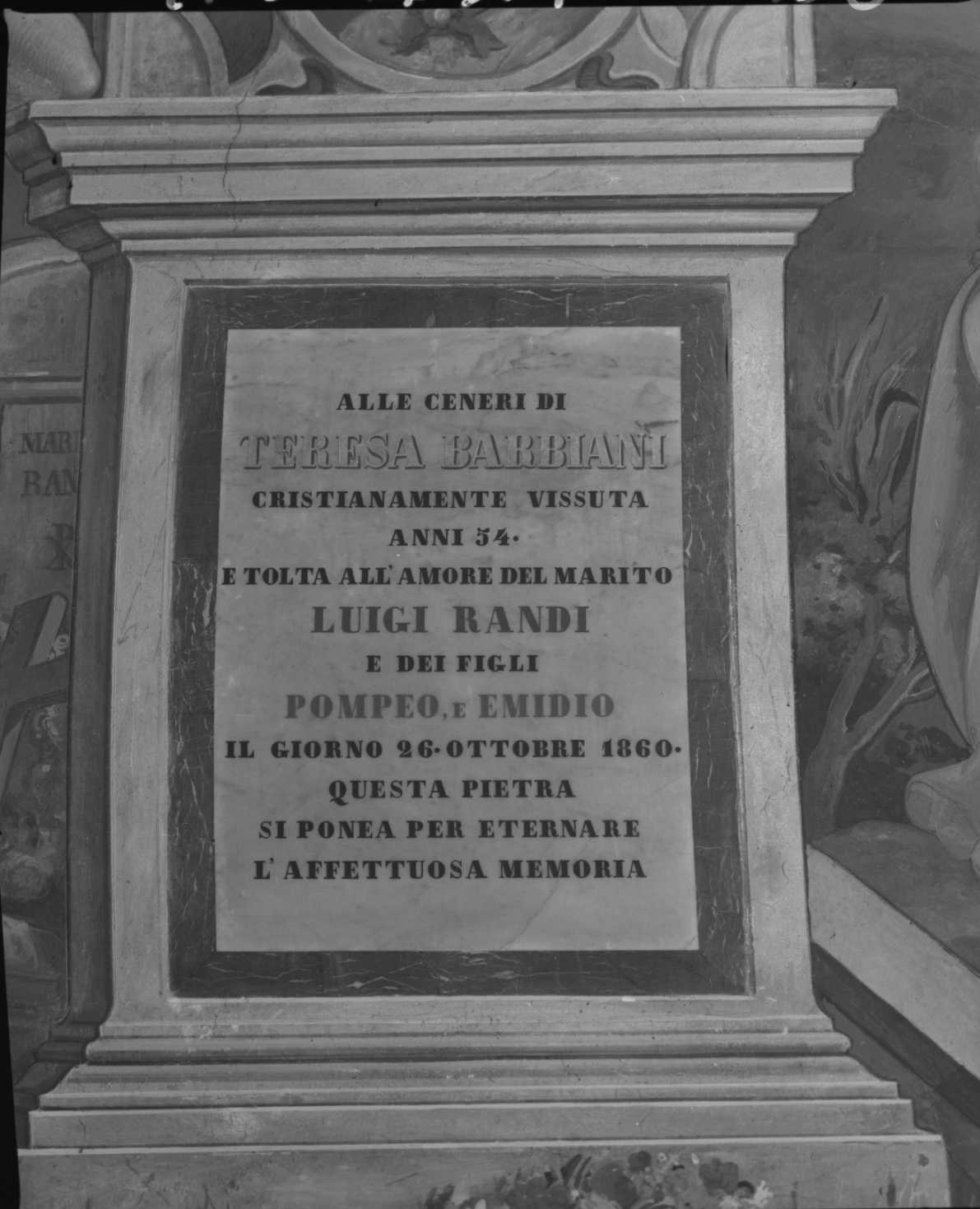 lapide - ambito forlivese (metà sec. XIX)