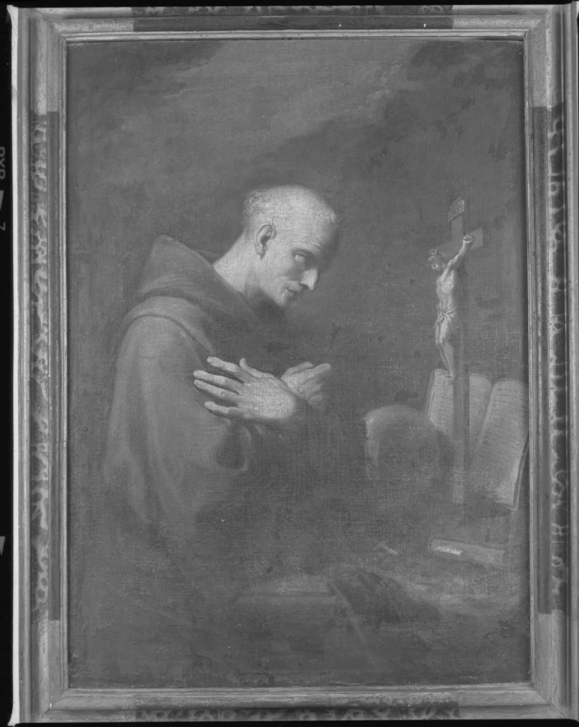 San Bernardino orante davanti al crocifisso, San Bernardino (dipinto) - ambito emiliano (seconda metà sec. XVII)