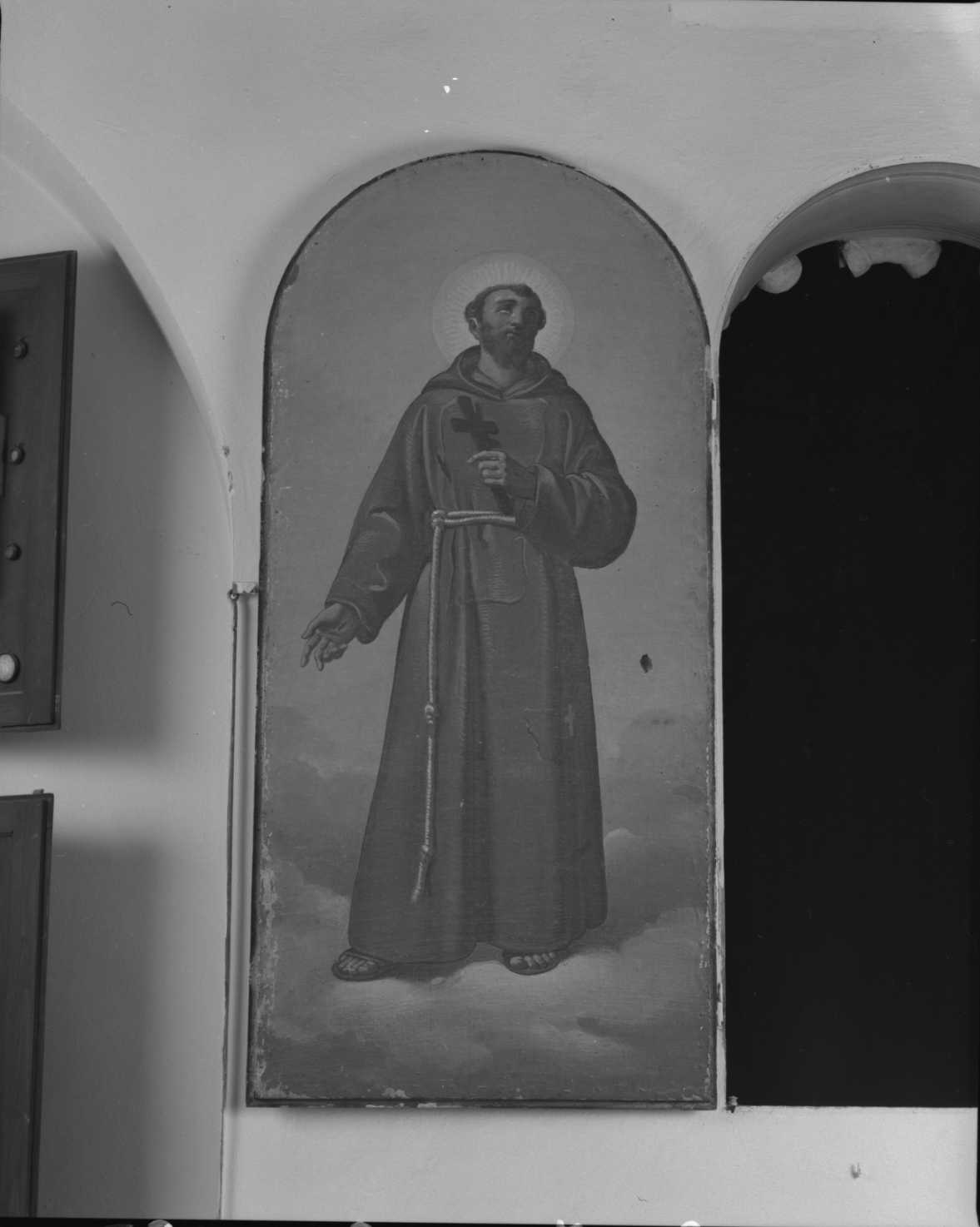 San Francesco sulle nubi, San Francesco d'Assisi (sportello) di Randi Pompeo (terzo quarto sec. XIX)