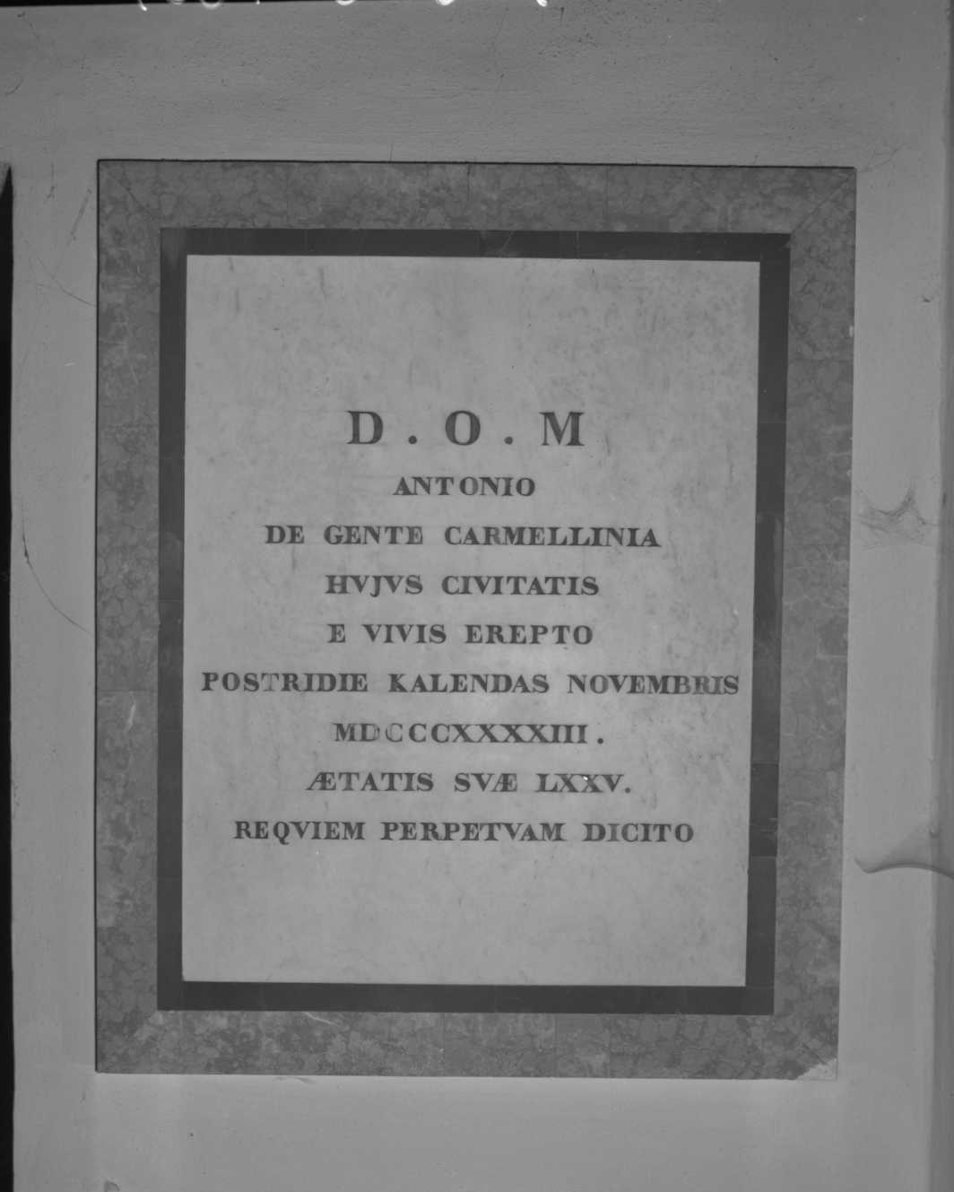 lapide - ambito romagnolo (metà sec. XIX)