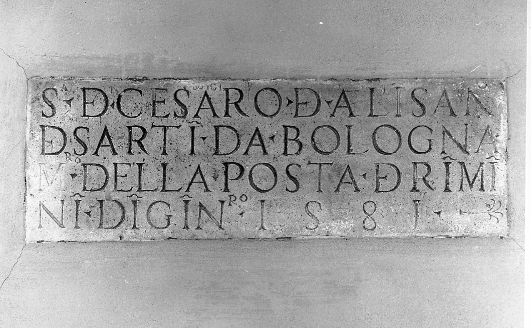 lapide commemorativa - manifattura romagnola (sec. XVI)