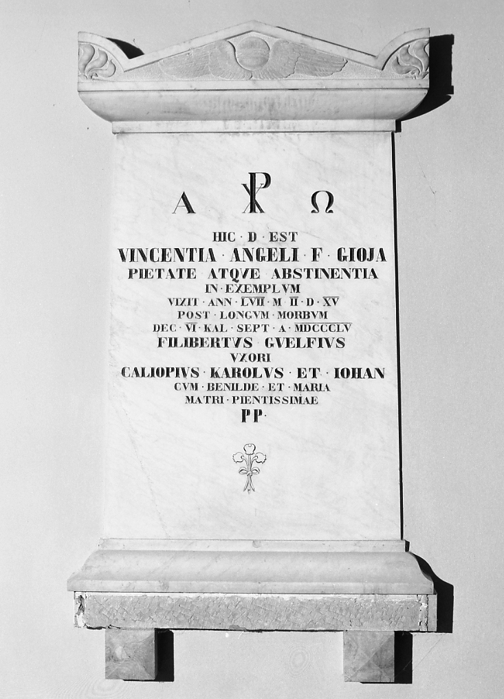 stele funeraria - manifattura riminese (sec. XIX)