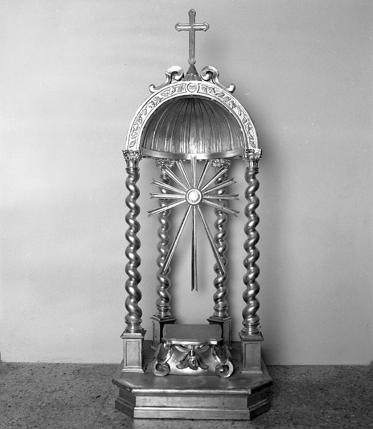 tronetto per esposizione eucaristica - manifattura romagnola (secc. XIX/ XX)