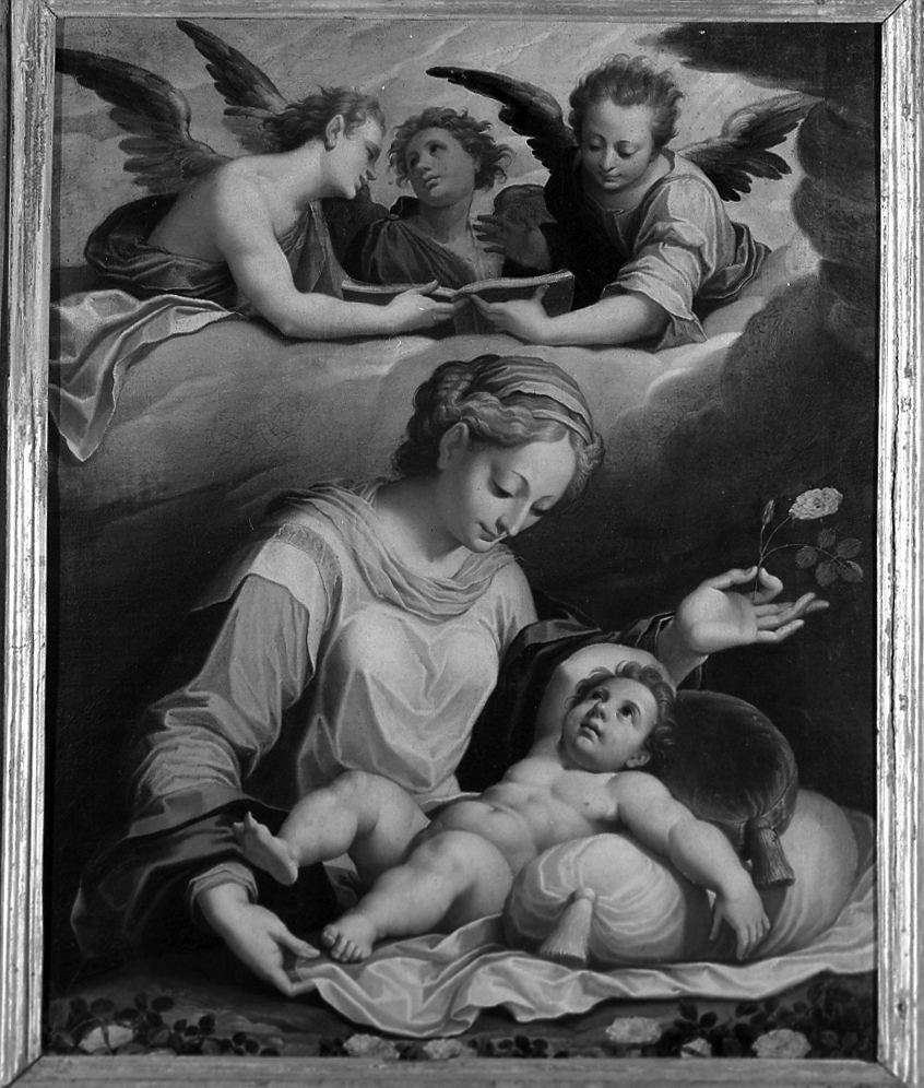 Madonna con Bambino e angeli (dipinto) di Calvaert Denys detto Dionisio fiammingo (attribuito) (secc. XVI/ XVII)