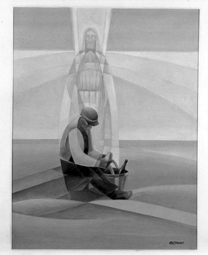 Cristo risorto (dipinto) di Ossani Gogliardo (sec. XX)