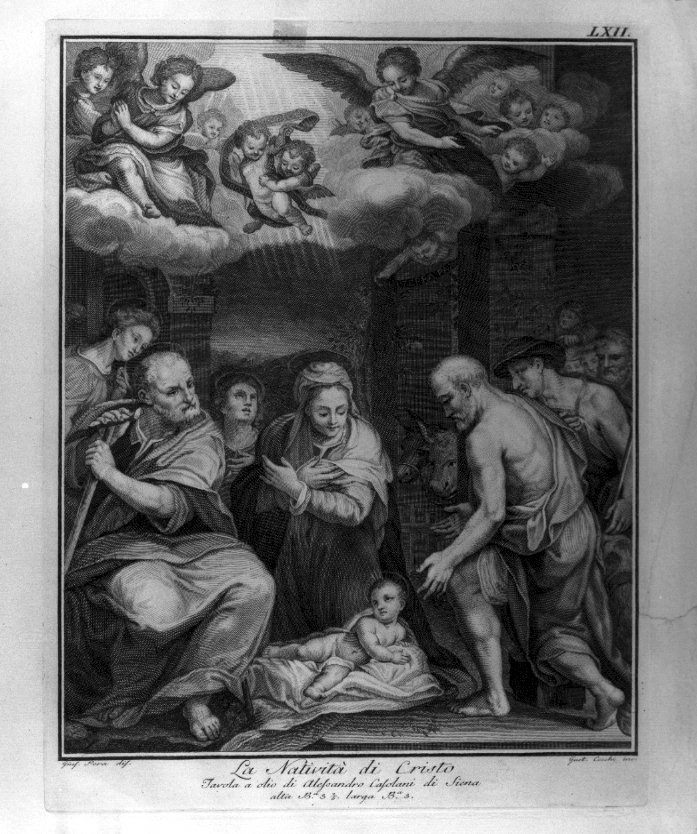 natività di Gesù (dipinto, elemento d'insieme) di Cecchi Gaetano (sec. XVIII)