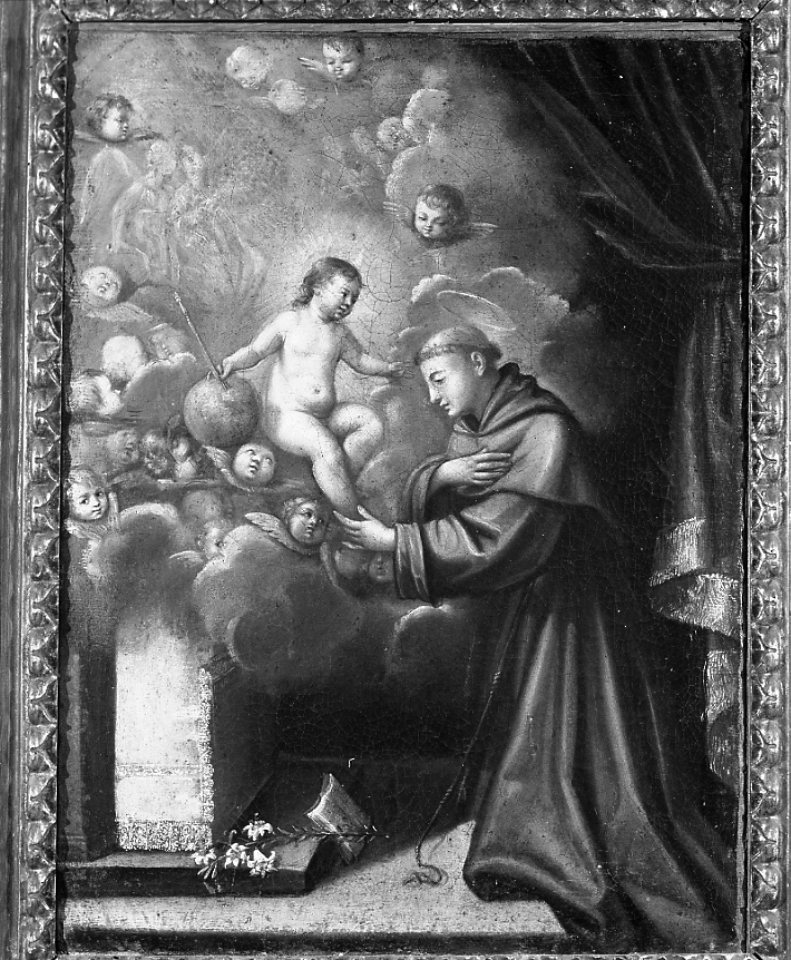 Sant'Antonio da Padova con il bambino (dipinto) - ambito romagnolo (seconda metà sec. XVII)