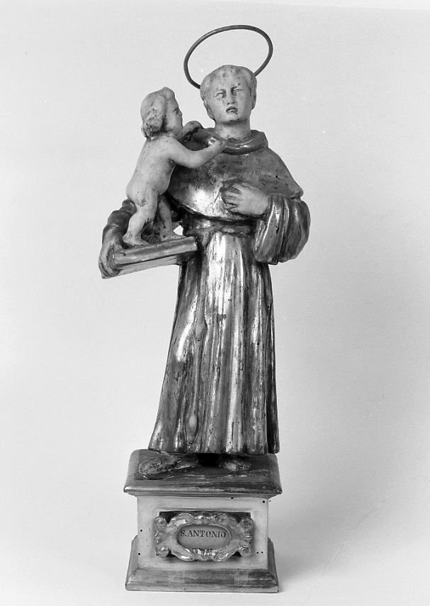 Sant'Antonio da Padova con il bambino (statuetta devozionale) - manifattura italiana (sec. XVIII)