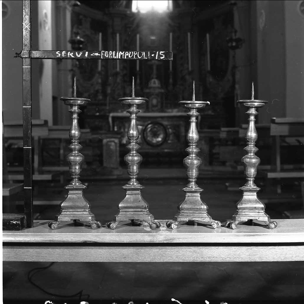 candeliere, serie - bottega bolognese (sec. XVIII)