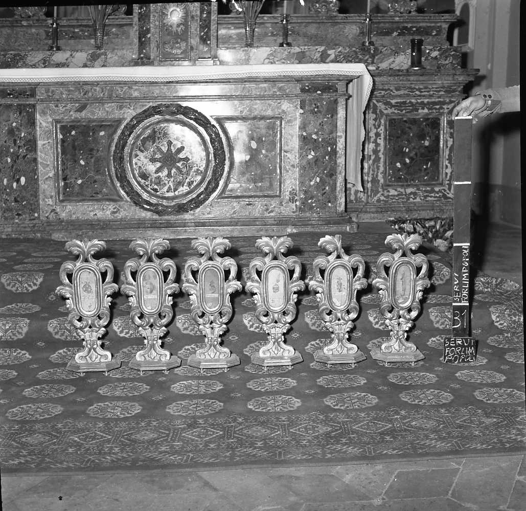 reliquiario, serie - bottega bolognese (sec. XIX)